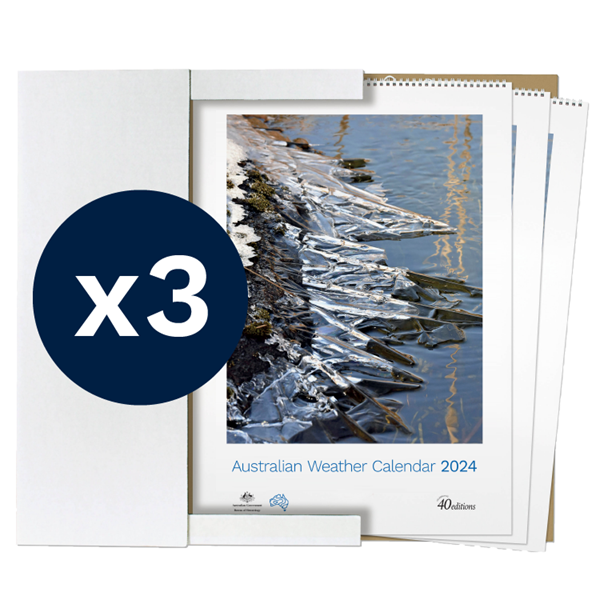Australian Weather Calendar 2024 - flat pack x 3
