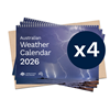 Australian Weather Calendar 2026 - small flatpack x 4