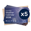 Australian Weather Calendar 2026 - small flatpack x 5