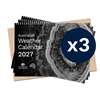 	Australian Weather Calendar 2027 - small flatpack x 3